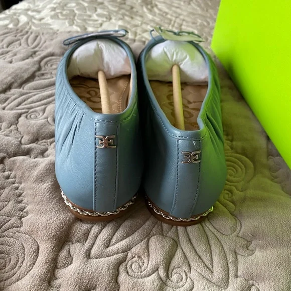 Sam Edelman Meg Ballet Flat Leather Blue Size 8.5 New - Picture 4 of 7